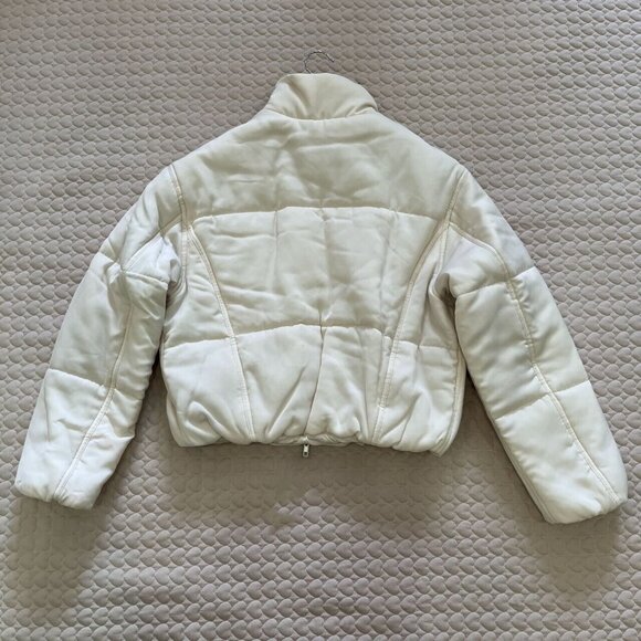 NWOT Vince Vince Soft Bomber Jacket In Chiffon - Size M Cream Ivory - Picture 12 of 13